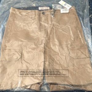 Bamboo Khaki Cargo shorts- new